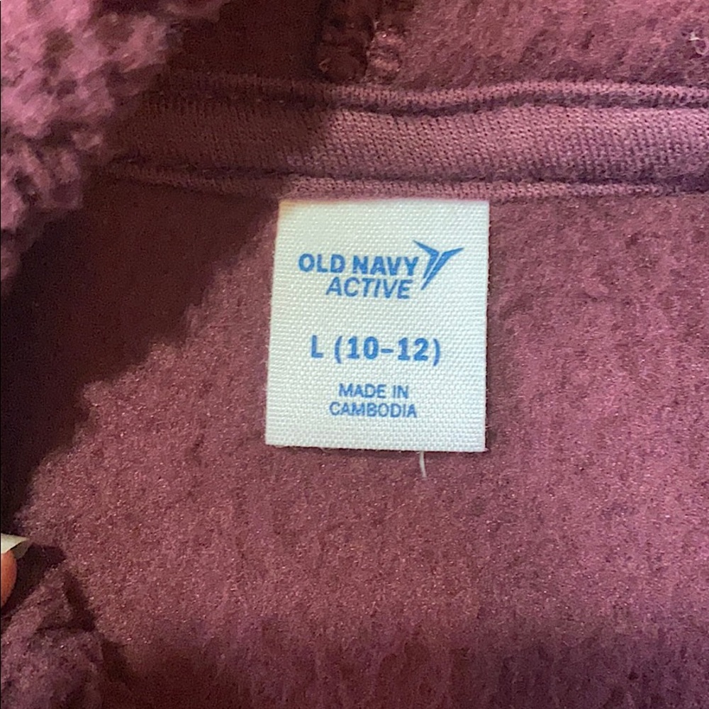 GIRLS 10-12 Old Navy Purple Cozy Fleece Hoodie. - Picture 7 of 8